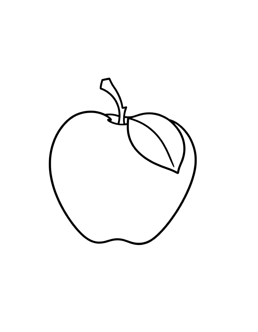 Apple line drawing to trace