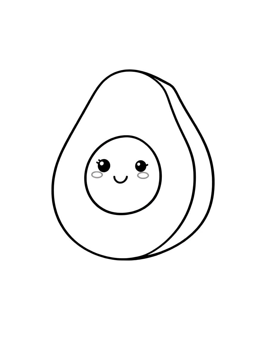 Avocado line drawing to trace