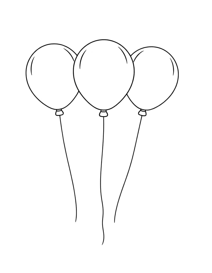 Balloons line drawing to trace