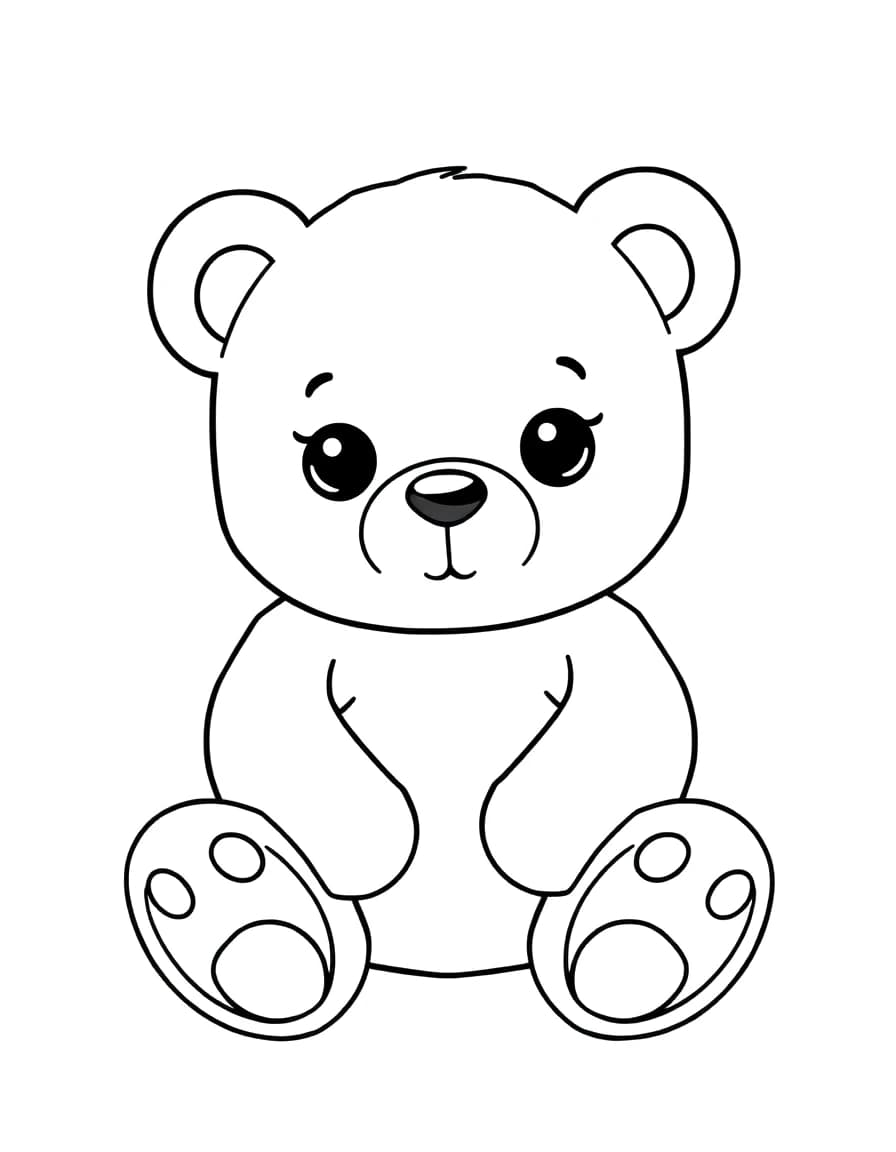 Teddy bear line drawing to trace