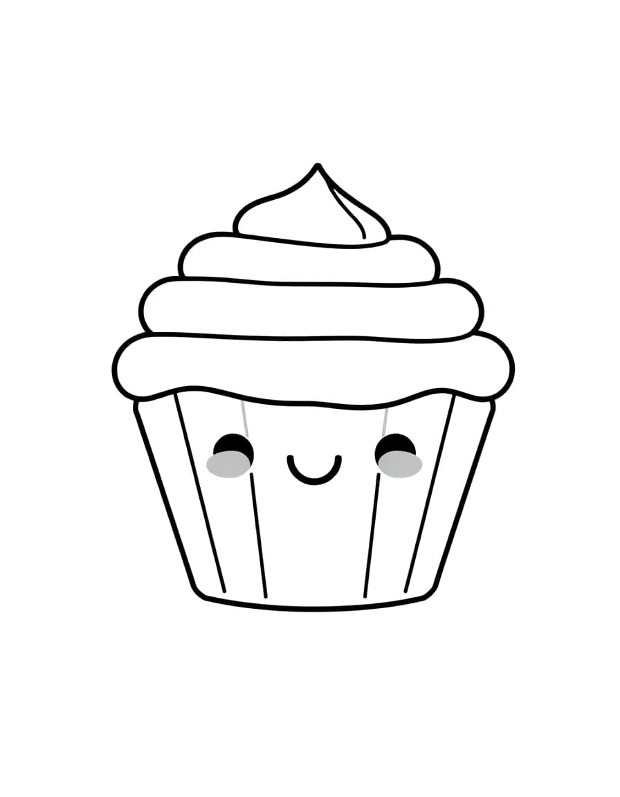 Cupcake line drawing to trace