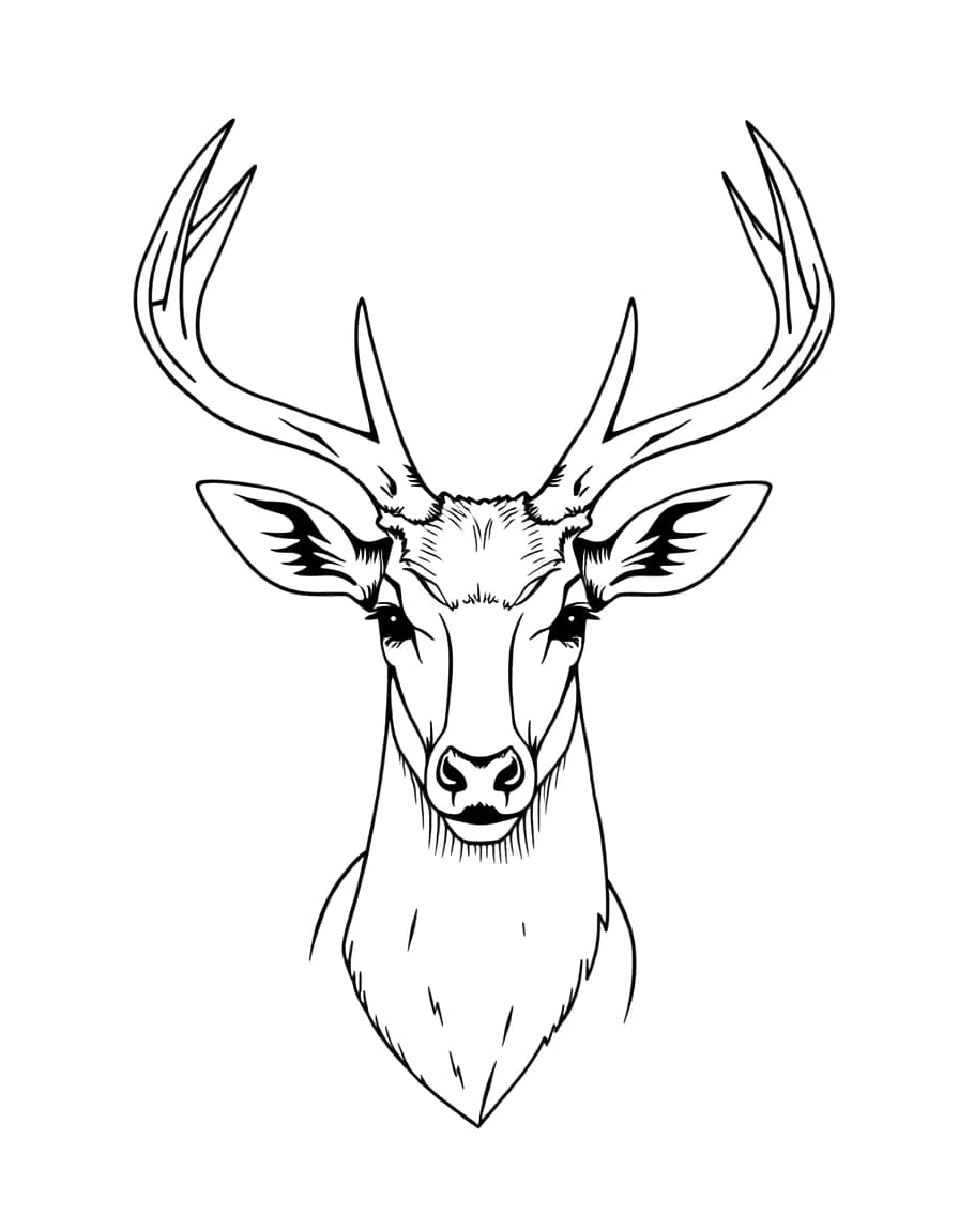 Deer line drawing to trace