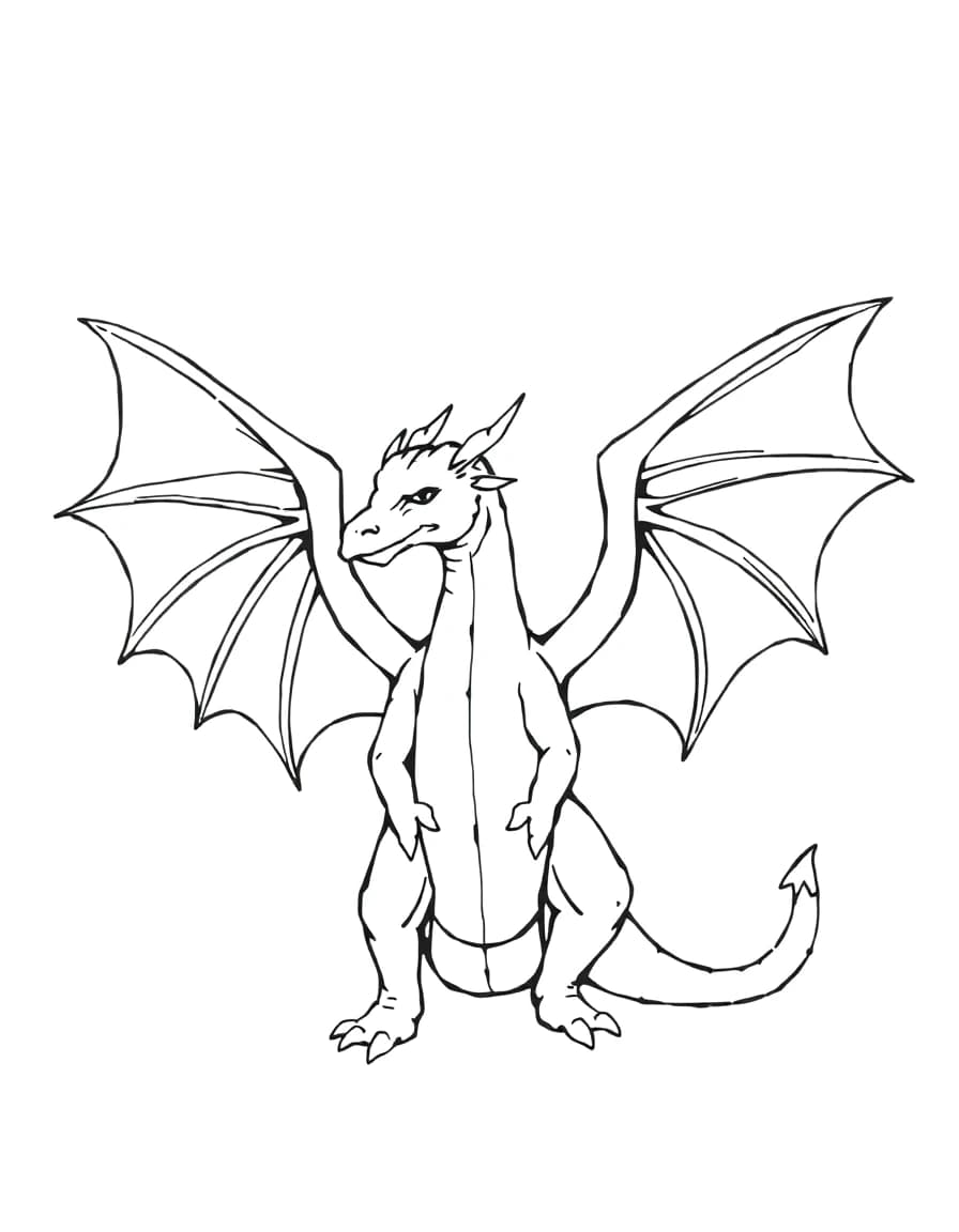 Dragon line drawing to trace