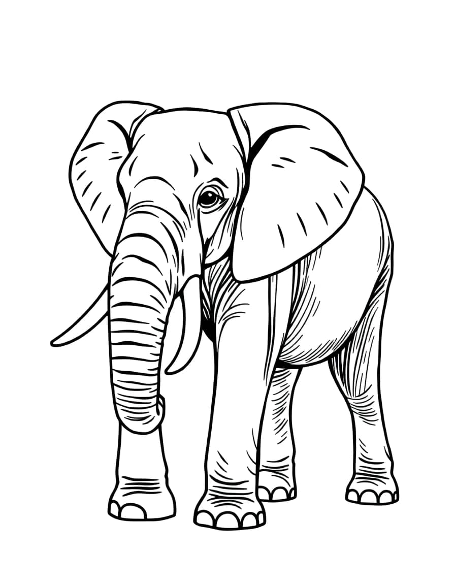 Elephant line drawing to trace