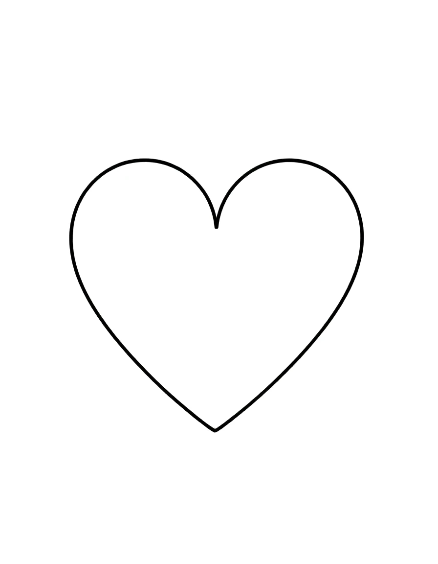 Heart line drawing to trace
