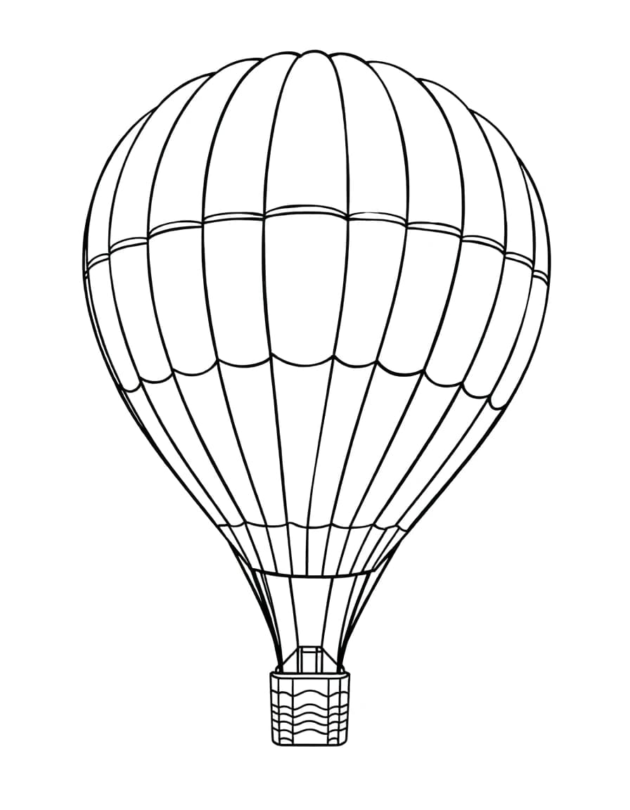Hot air balloon line drawing to trace