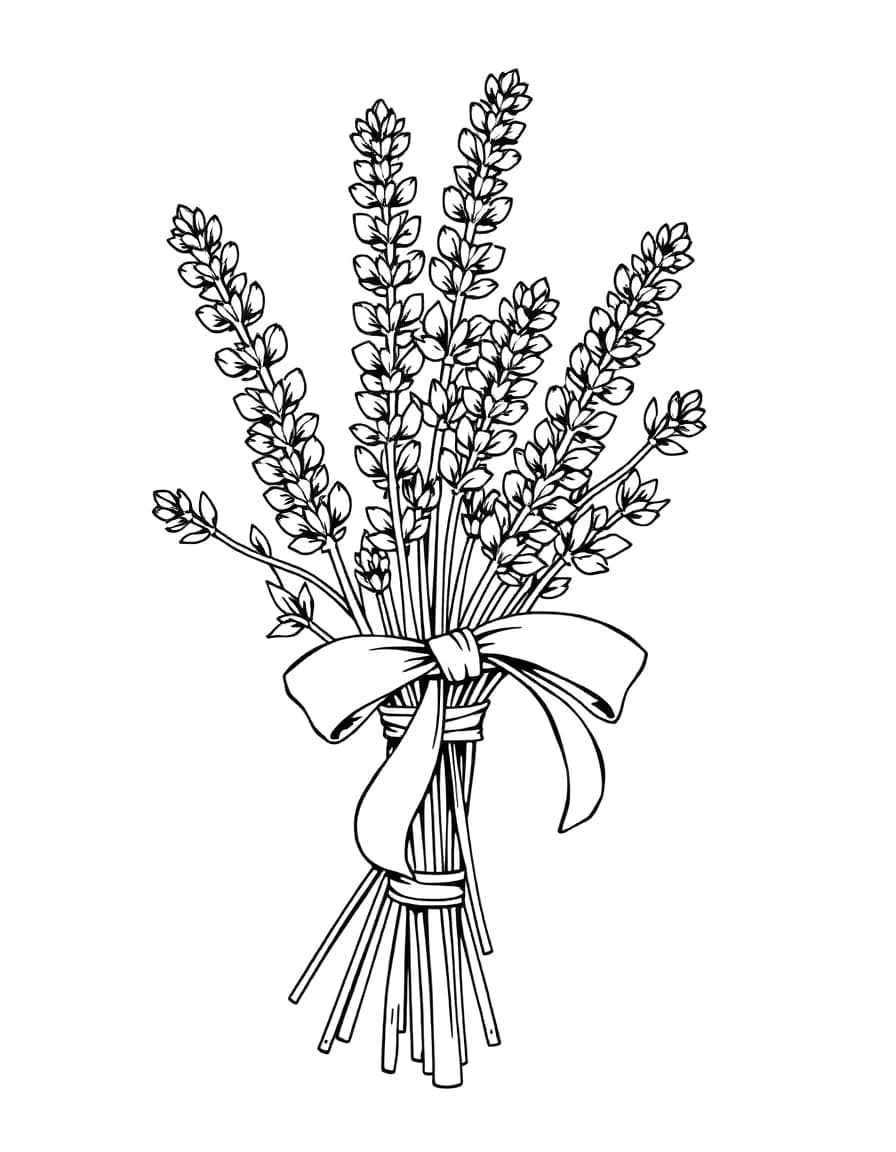 Lavender line drawing to trace
