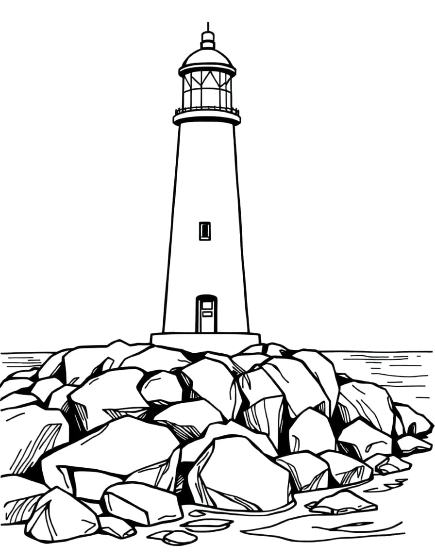 Lighthouse line drawing to trace
