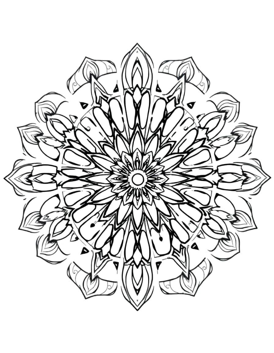 Mandala line drawing to trace