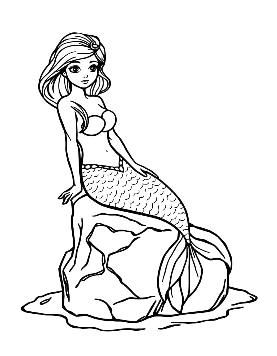 Mermaid line drawing to trace