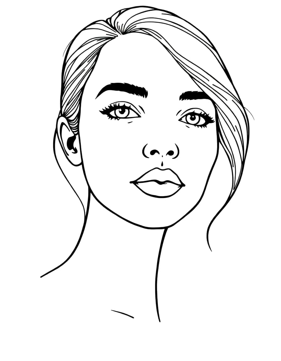 Portrait line drawing to trace