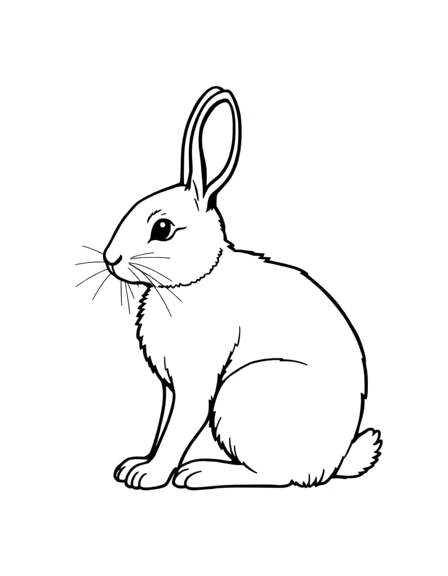 Rabbit line drawing to trace