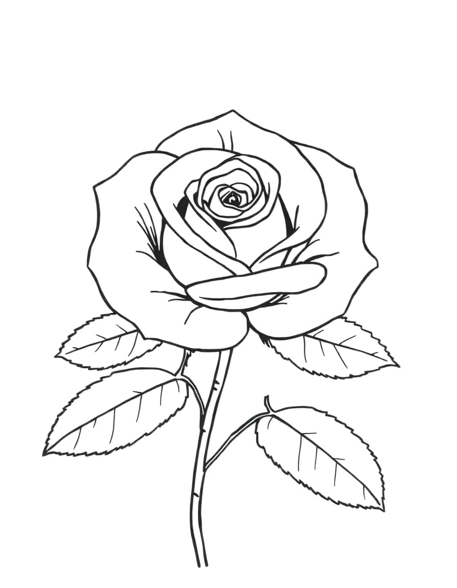 Rose line drawing to trace