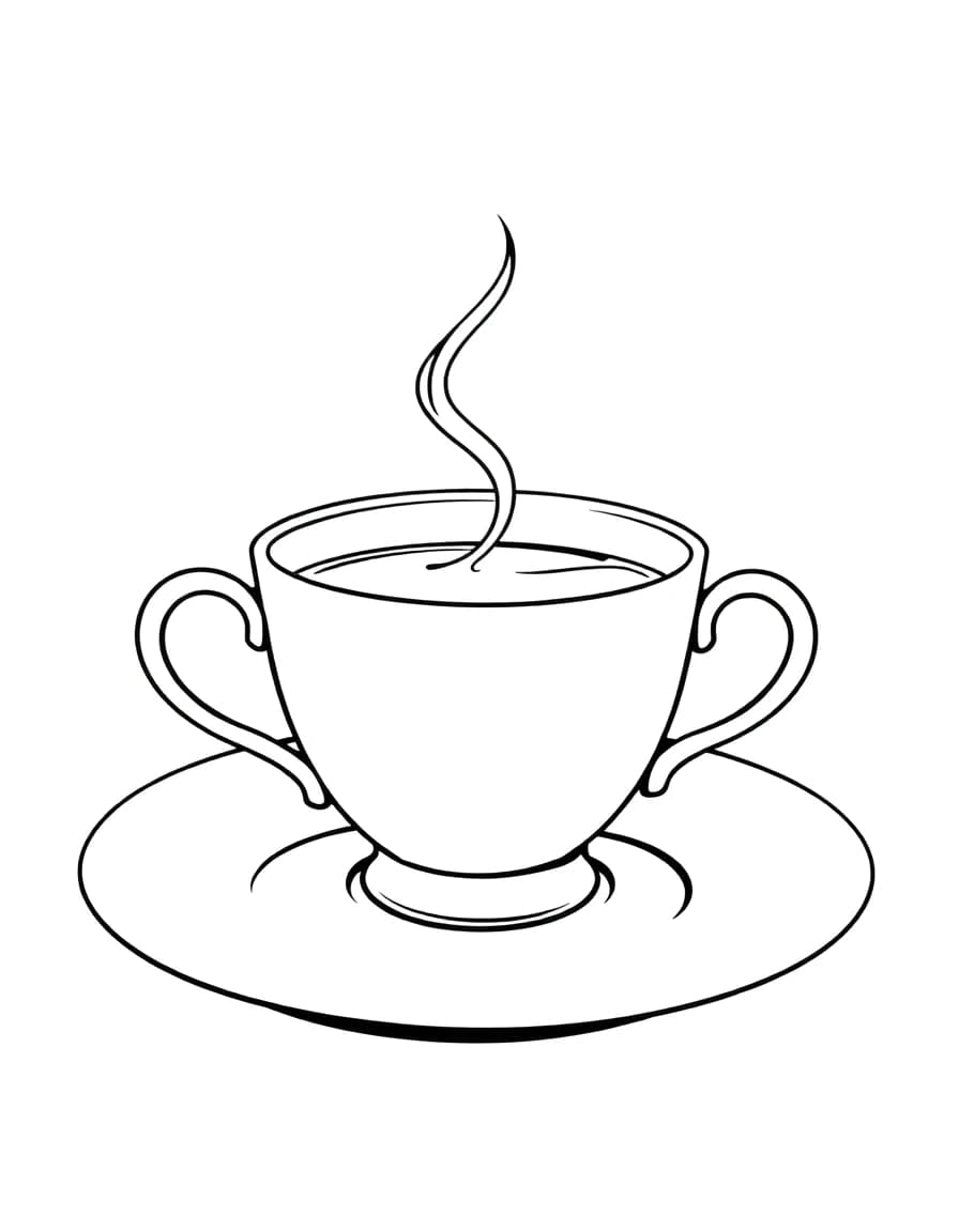 Teacup line drawing to trace