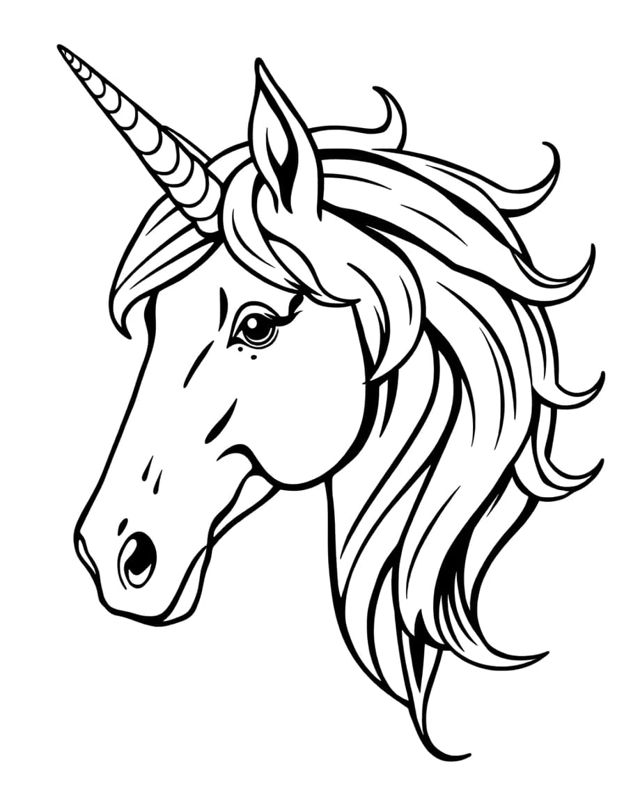 Unicorn line drawing to trace