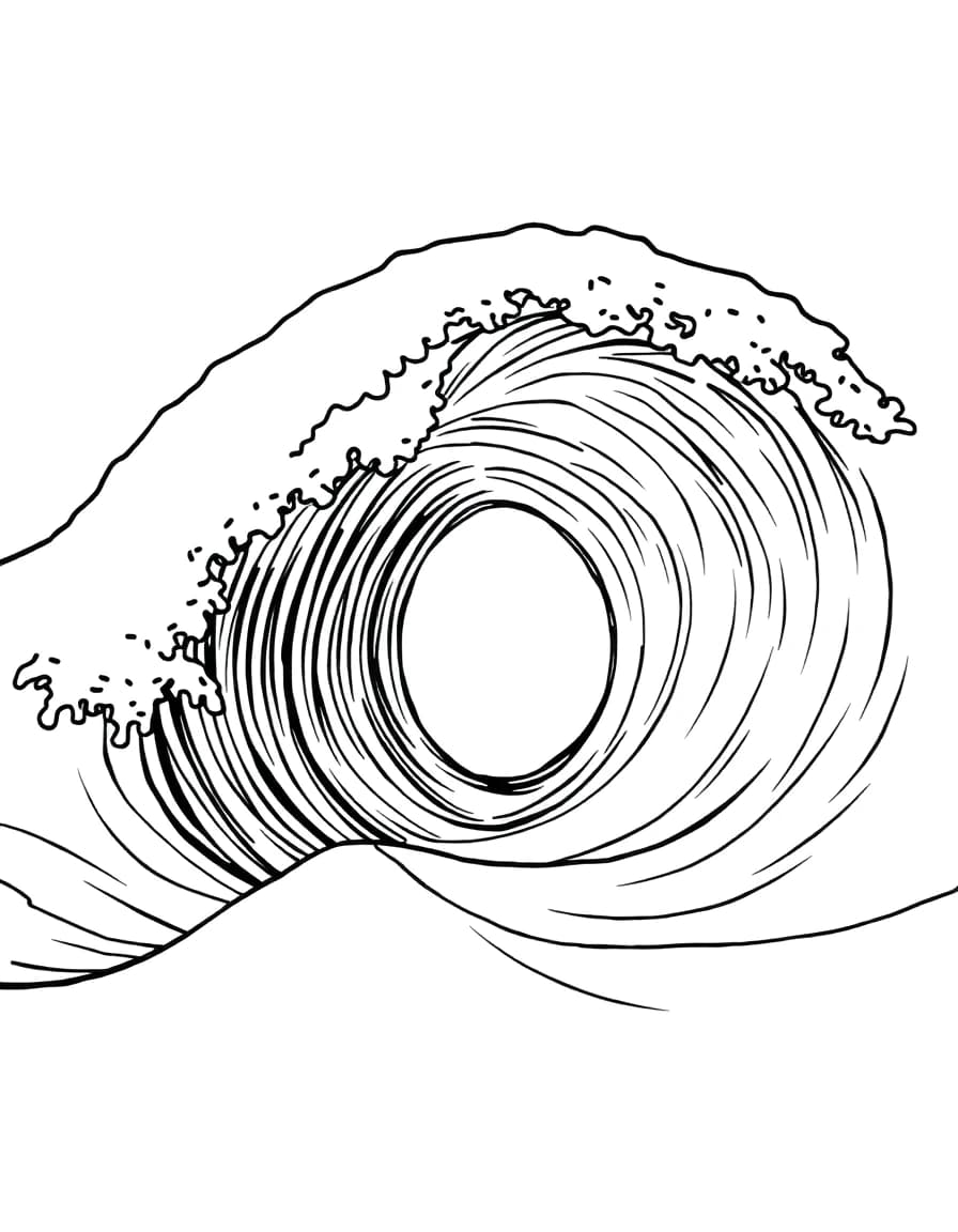 Ocean wave line drawing to trace